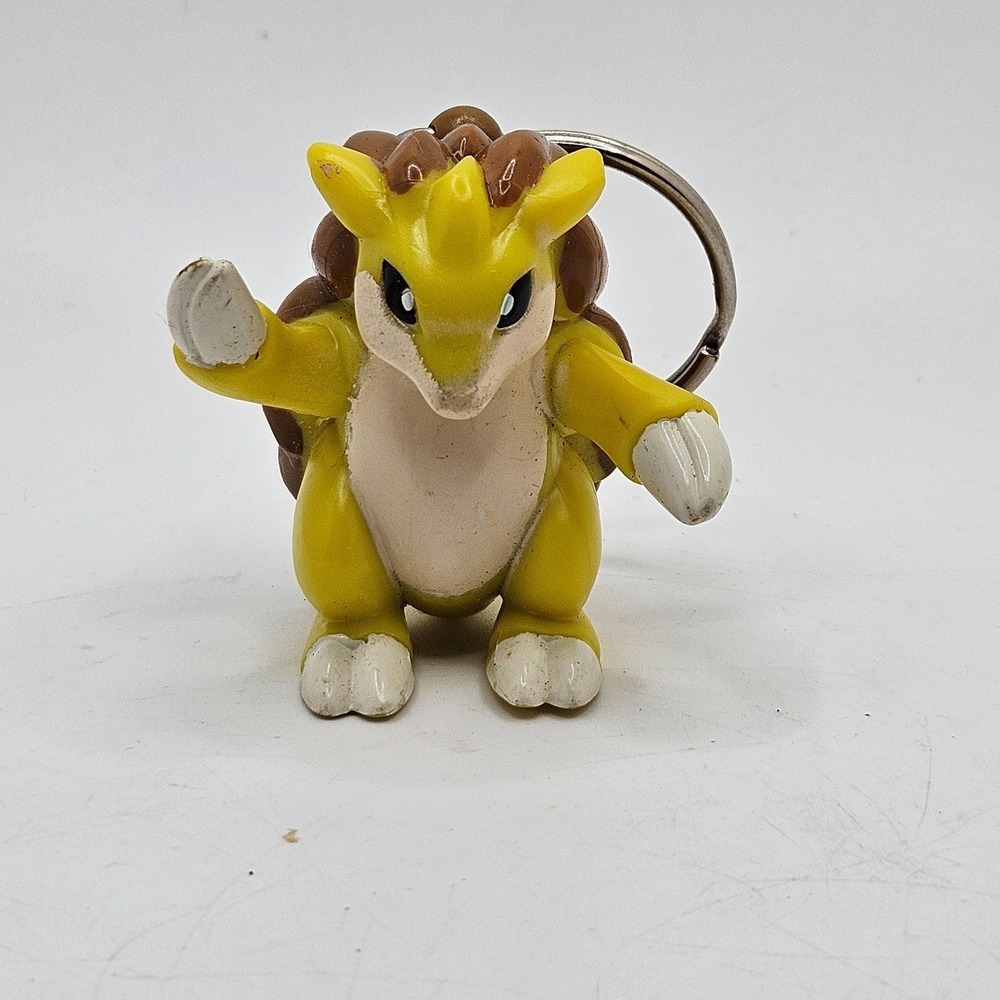 Vintage 1999 Burger King Pokemon Sandshrew Keychain Figure Nintendo BK Key Ring